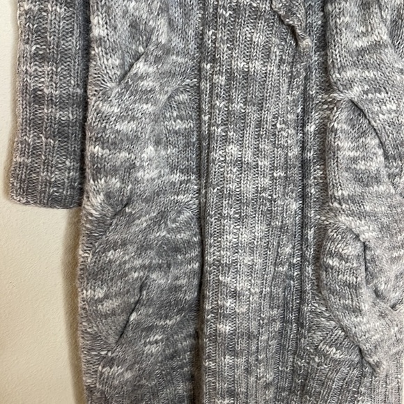 Eileen Fisher Wool Alpaca Blend Chunky Cable Knit Long Oversized Cardigan - Picture 4 of 11
